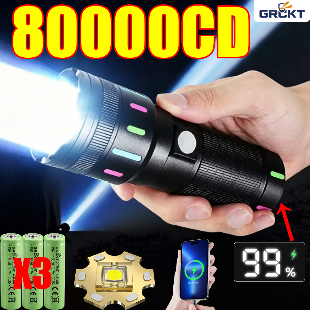 Hunting Outdoors - 80000CD 가장 강력한 LED 손전등 고출력