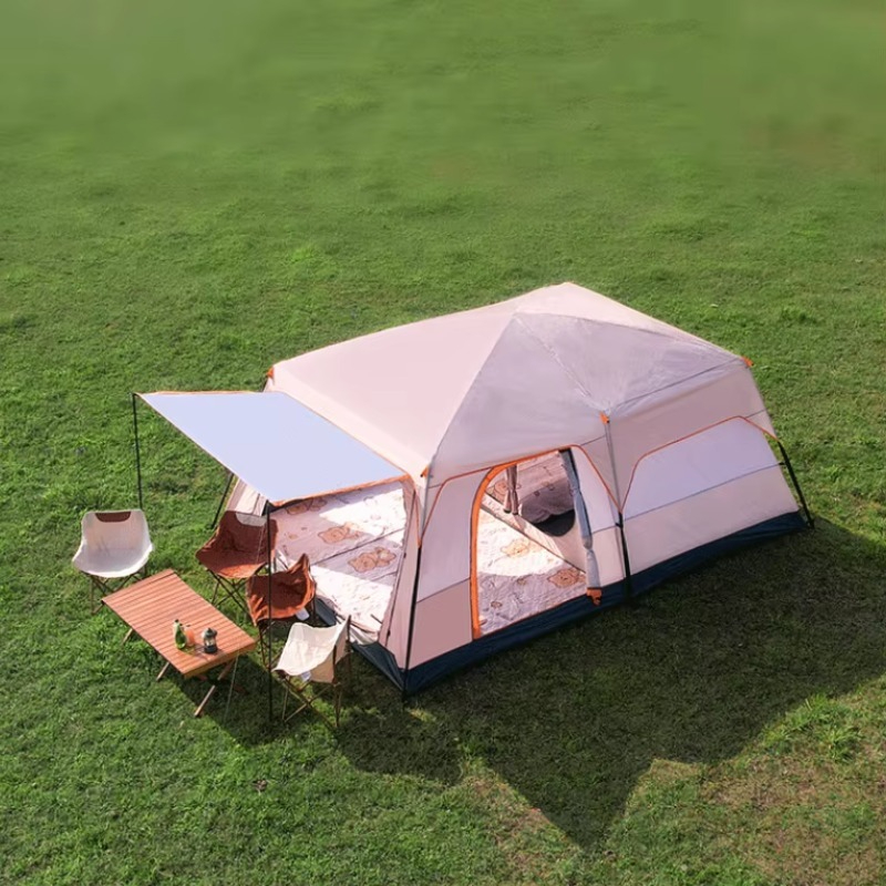 Outdoor Hunting Tent - 3-4/5-8/10인용 대형 가족 캠핑 텐트, 2룸